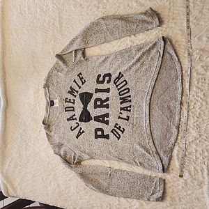 Long Sleeve Gray Paris Sweater Top